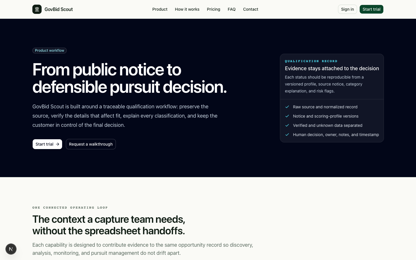 Government Contract Intelligence Platform real application capture