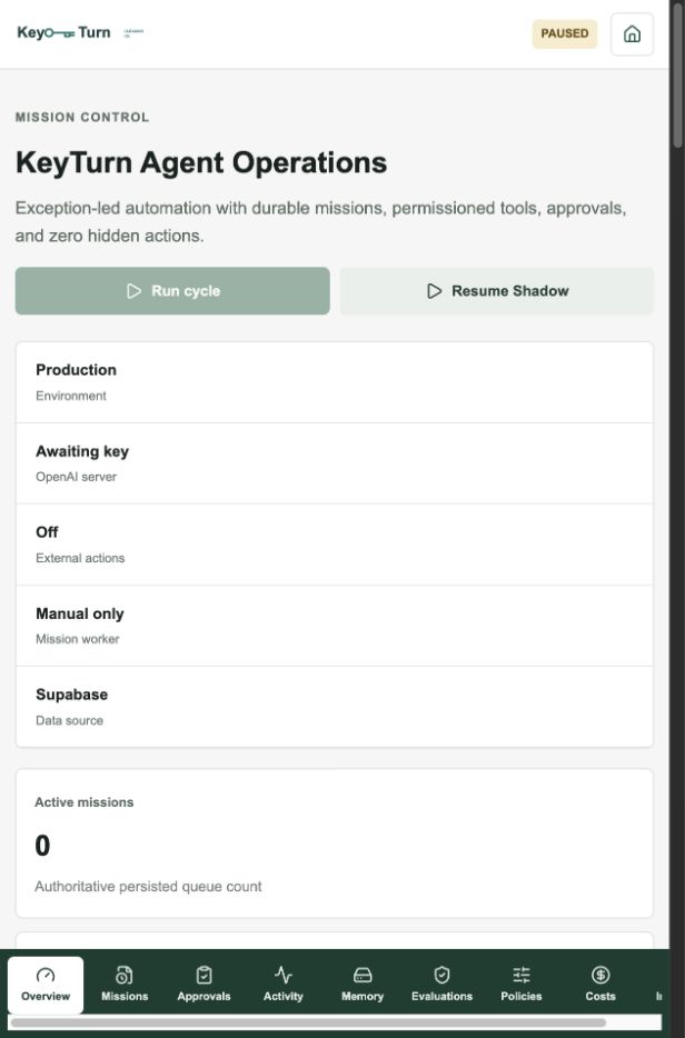 KeyTurn guarded agent control center